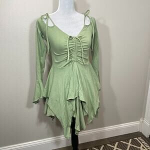 Dolls Kill Current Mood Sage F is for Fairies Dress Forest Whimsygoth Large